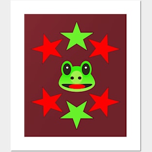 frog with star Posters and Art